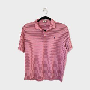 Johnnie-O Striped Pink Golf Polo Shirt Size XL